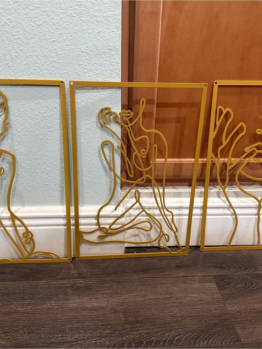 Amazon Gold Minimalist Continuous Line Metal Wall Art Set of 3